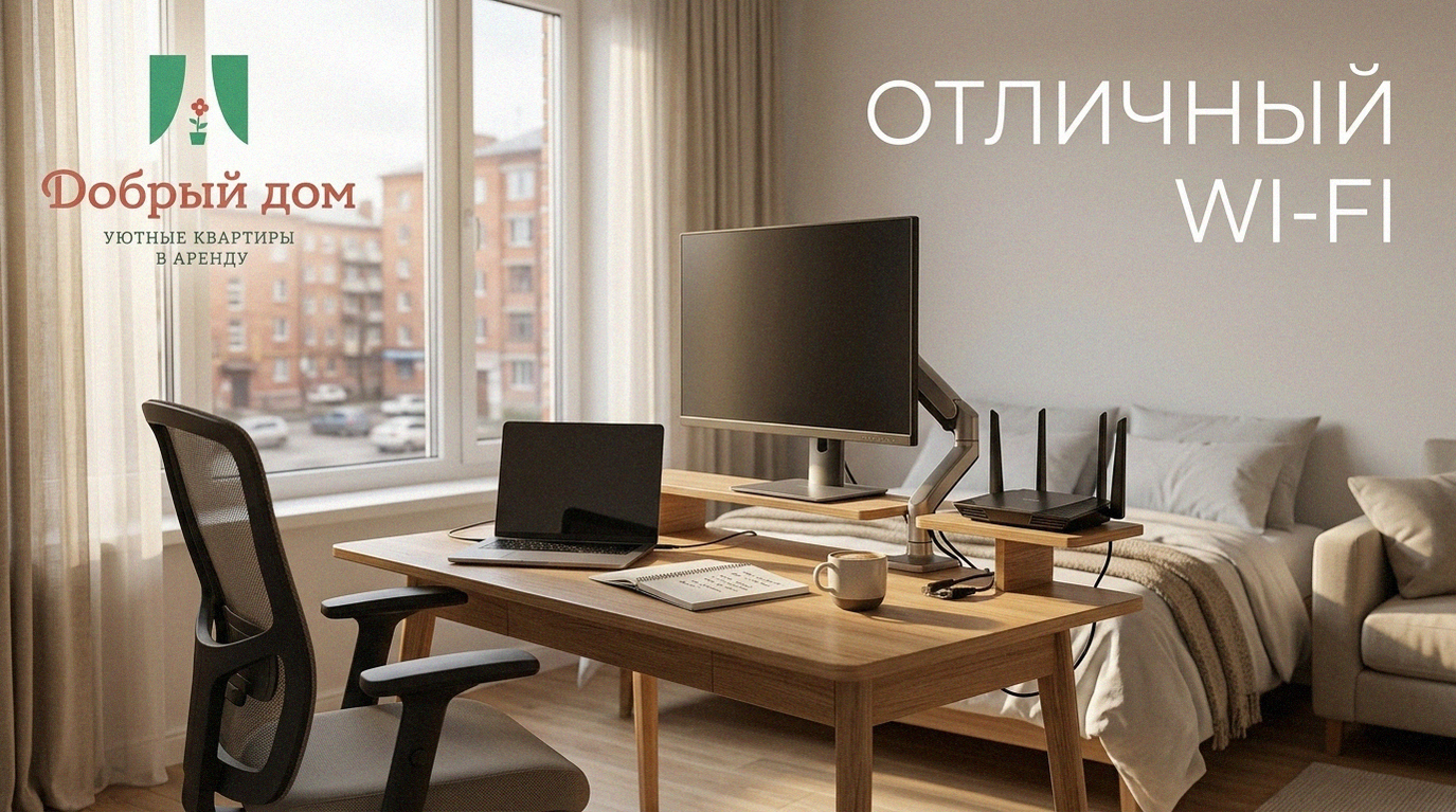 Снять квартиру посуточно в Тюмени с отличным Wi-Fi для удалённой работы