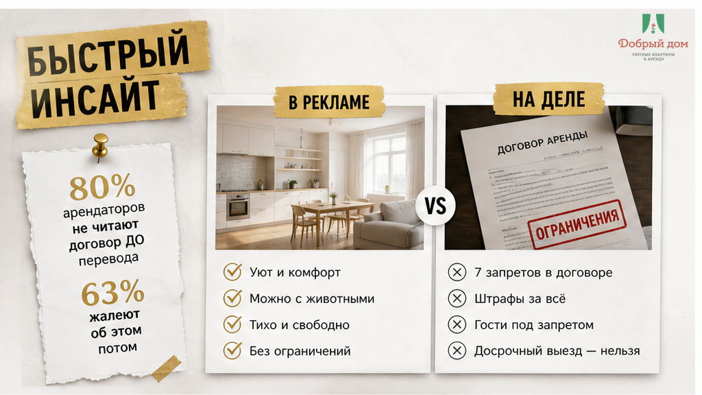 Семь пунктов договора посуточной аренды, которые стоит прочитать до перевода предоплаты