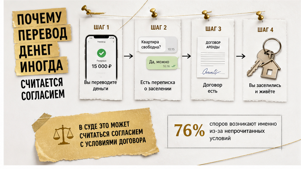 Оплата брони может быть акцептом оферты, если условия были доступны до перевода