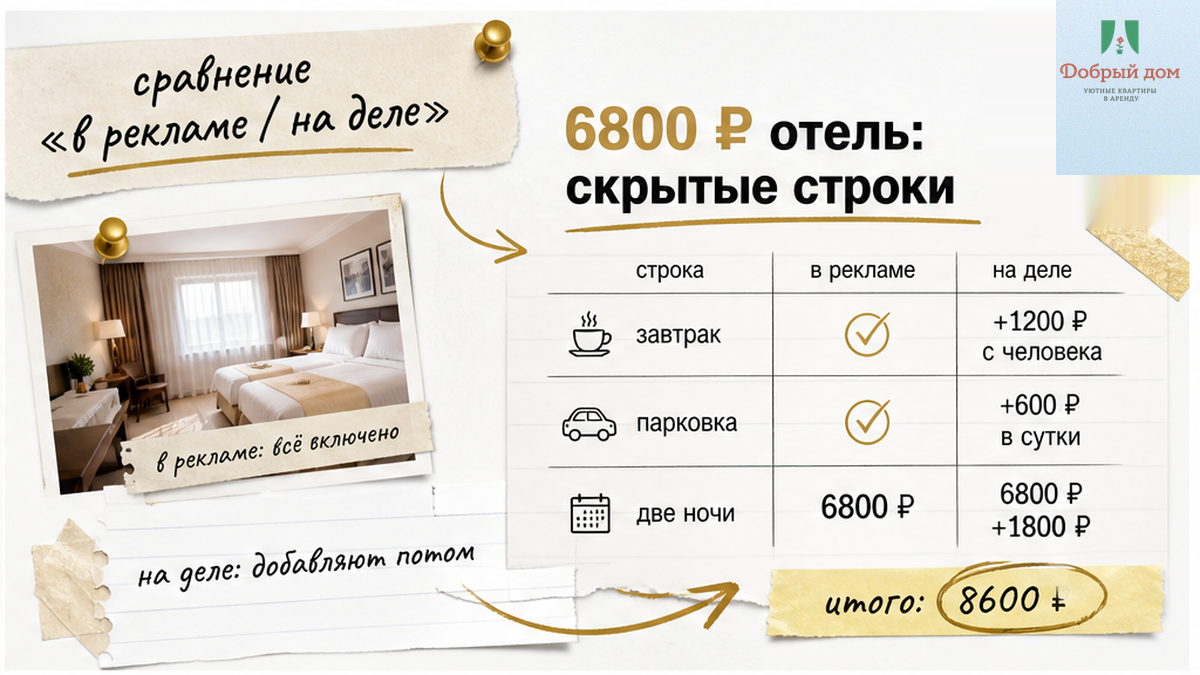Скрытые строки отеля