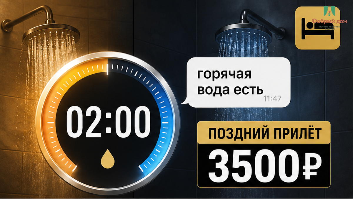 Сетка с таймером двух минут, когда горячая вода в душе закончилась после позднего заезда.