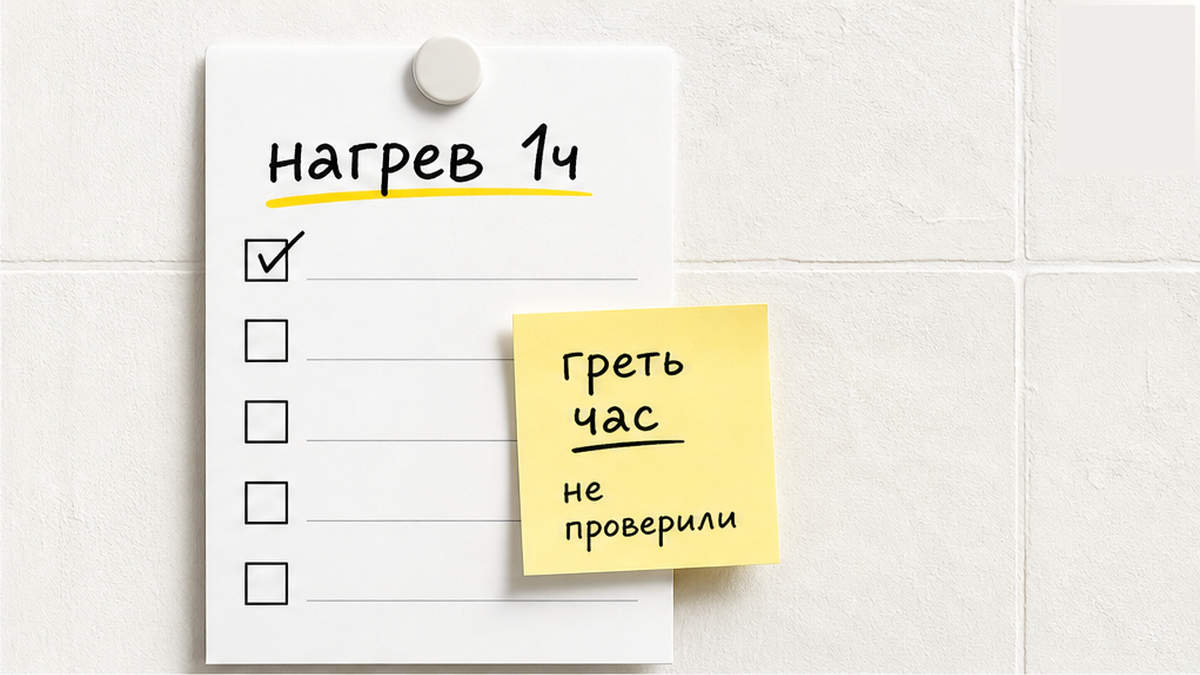 Чек-лист проверки бойлера после уборки и перед поздним заездом.