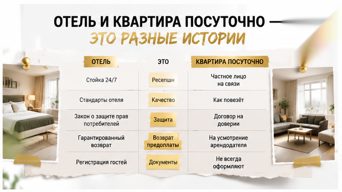 Отель и квартира посуточно — разные правила отмены брони и возврата предоплаты
