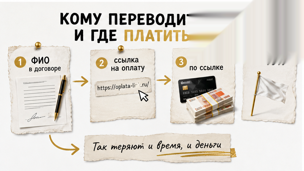 Перед оплатой: сверить ФИО, не платить по ссылке из чата, помнить про 20 тысяч по фишинговой ссылке и цену ниже рынка