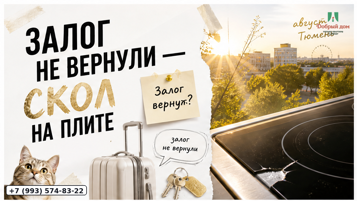 Снял квартиру посуточно. Залог не вернули — нашли скол на плите