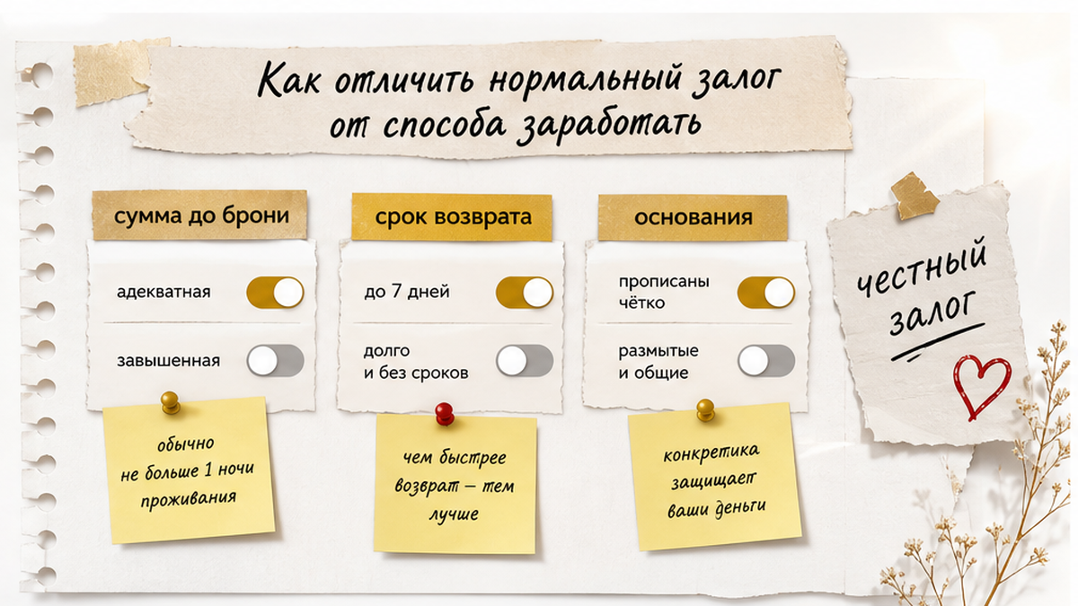 Признаки честного залога при посуточной аренде и тревожные сигналы в переписке