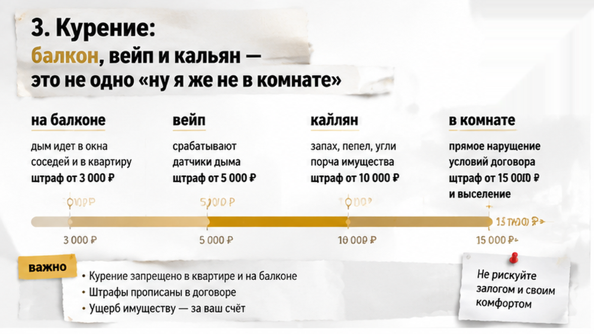 Чек-лист правил курения на балконе, вейпа и кальяна.