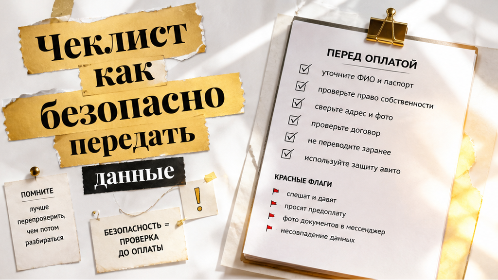 Чеклист безопасной передачи паспортных данных при заселении посуточно
