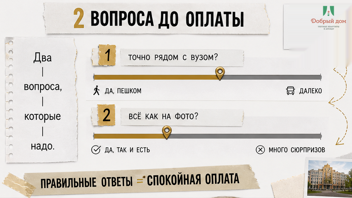Два вопроса до оплаты: спальные места и парковка на разгрузку