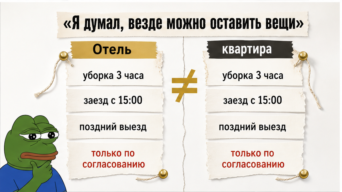 Отель и квартира: разница в хранении багажа