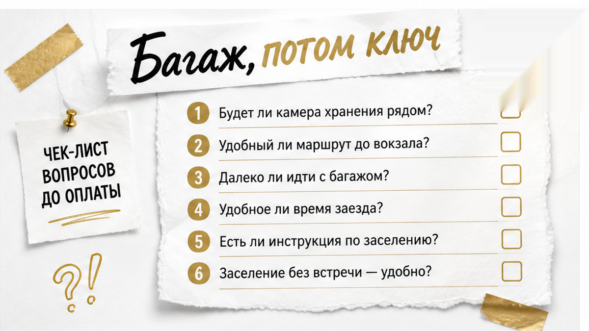 Порядок: сначала багаж, потом ключи