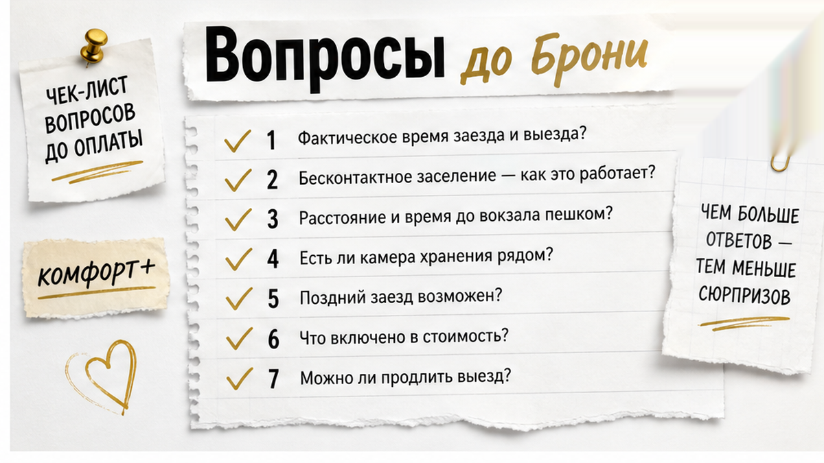 Семь вопросов до бронирования про выезд и багаж