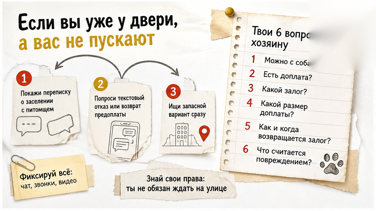 Порядок действий если не пускают с собакой у двери