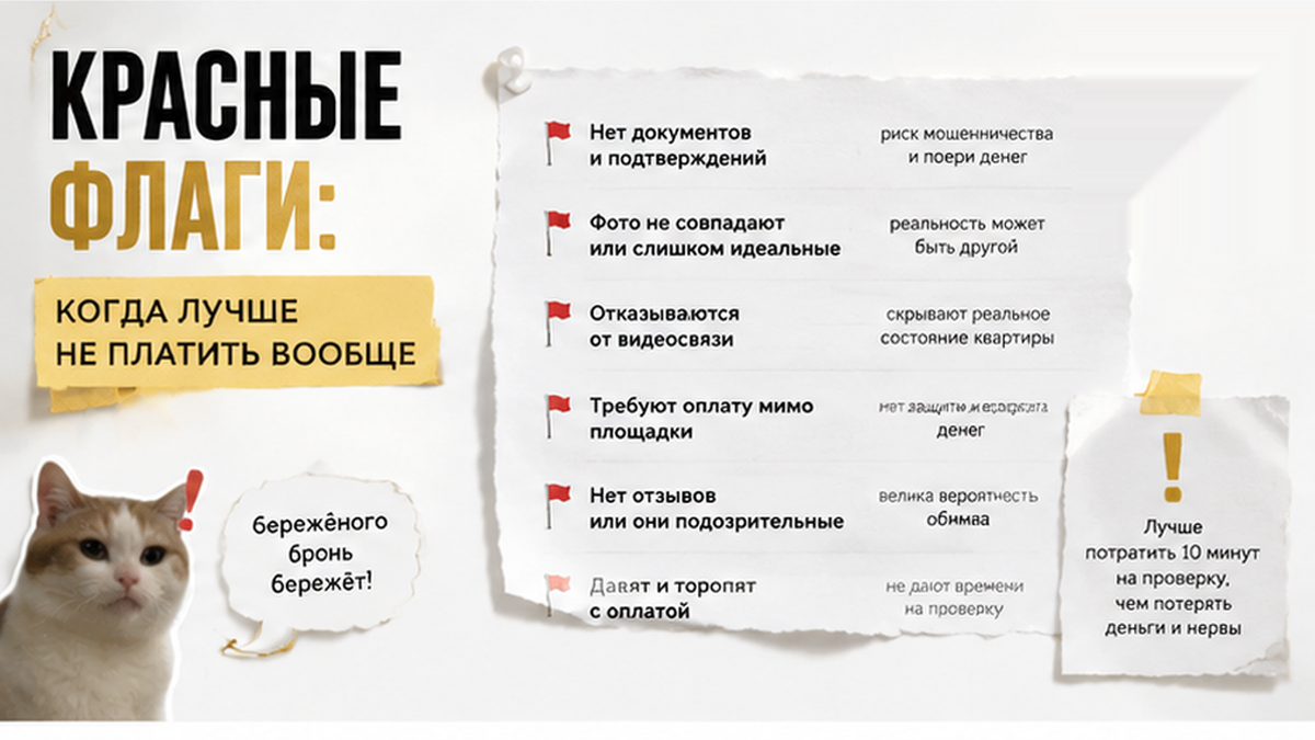 Красные флаги: когда лучше не платить за посуточную квартиру