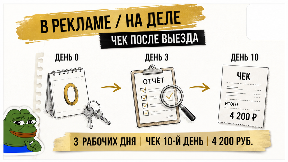 Чек на 10-й день — отчёт нужен за 3 рабочих дня.