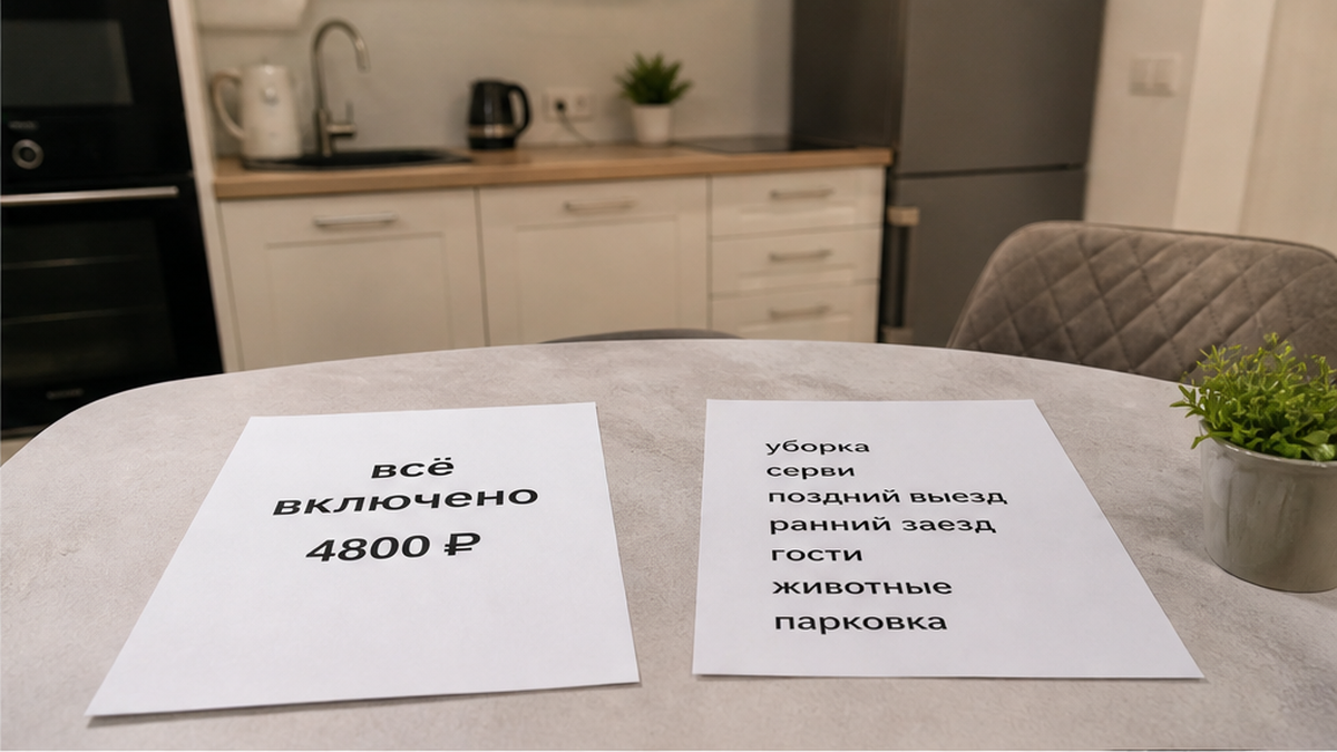 Сравнение: широкая фраза «всё включено» и отдельные строки доплат на 2400 рублей.