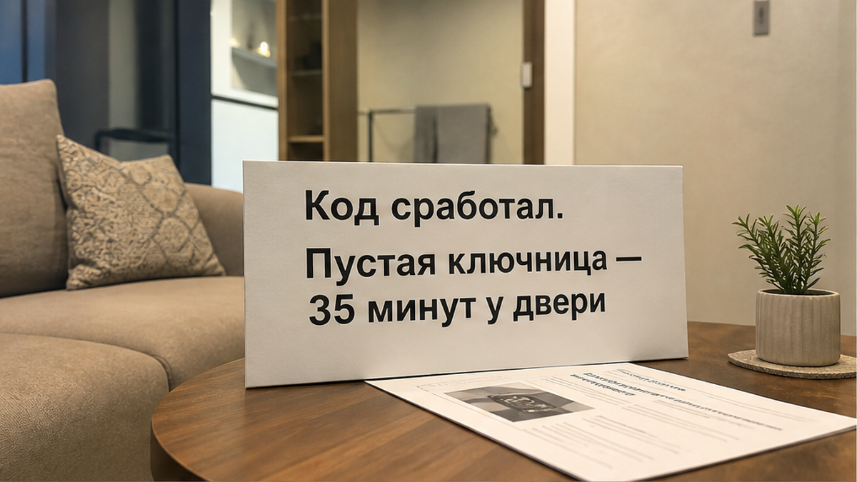 Порядок: сначала убедиться, что ключ в ящике, потом платить.