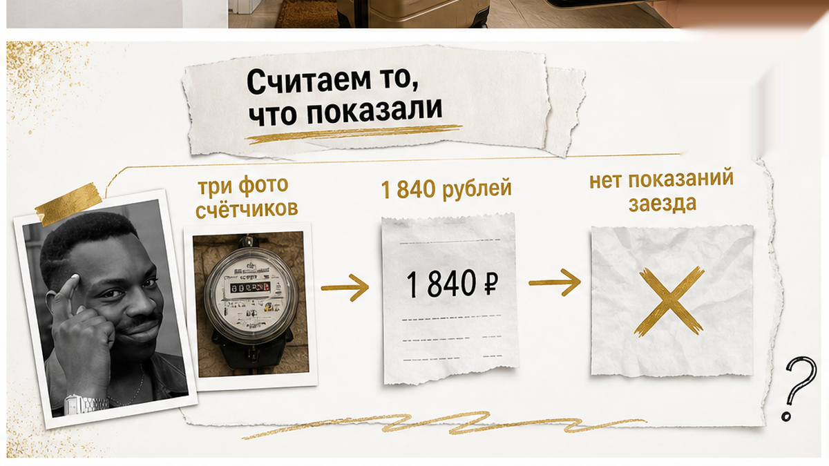 Переписка с тремя фотографиями приборов учёта и суммой доплаты без стартовых показаний.