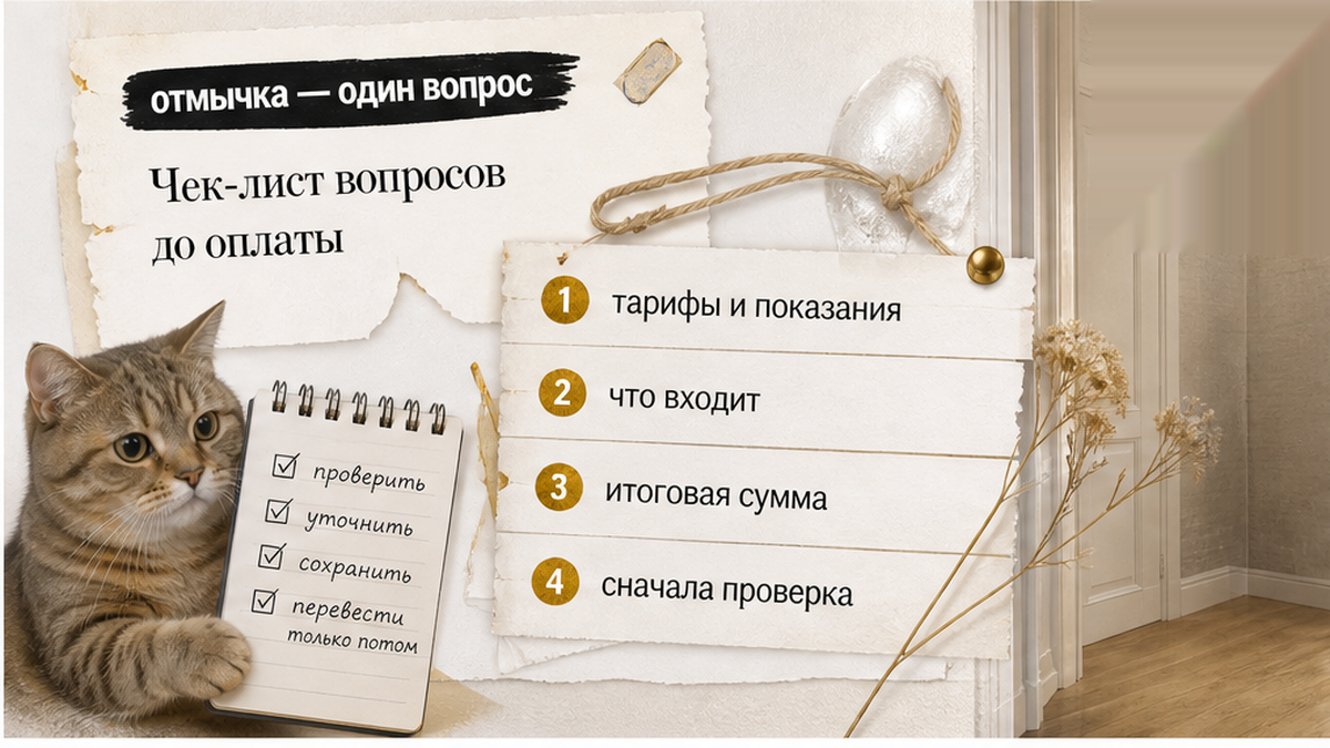 Чек-лист вопросов гостю перед переводом денег за посуточную квартиру.
