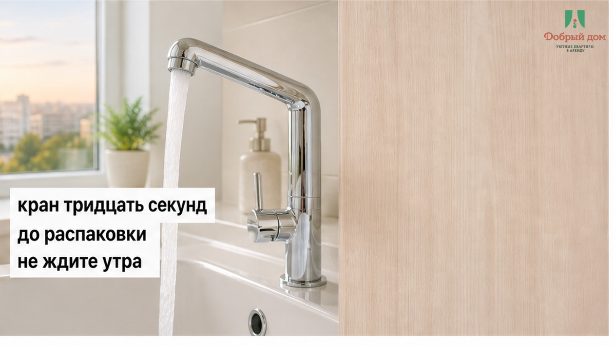 При заселении первым делом открыть горячий кран на 30 секунд — до того как разложить вещи.