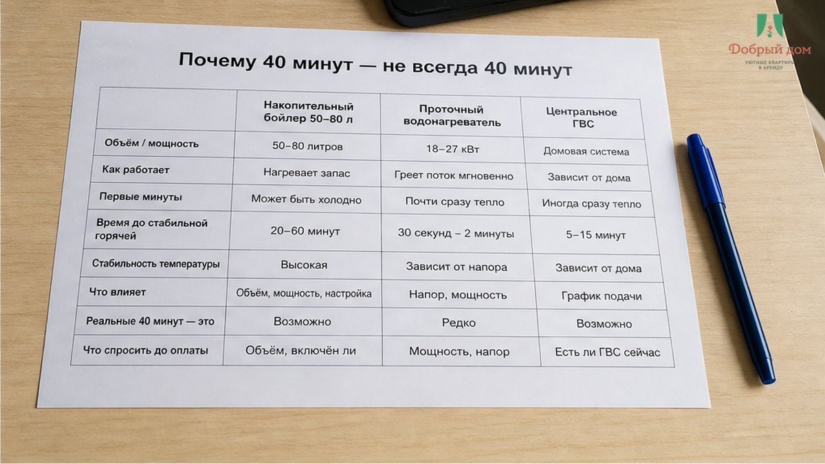 Сравнение времени нагрева бойлера и центрального ГВС — почему 40 минут не гарантия