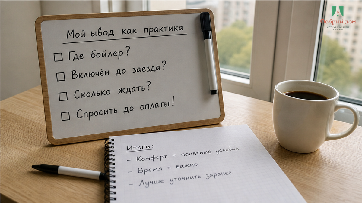 Чек-лист вопросов про бойлер и горячую воду перед оплатой посуточной квартиры