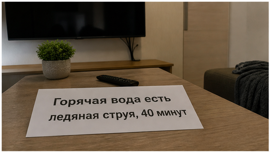 Порядок: сначала вопросы про бойлер и горячую воду, потом оплата