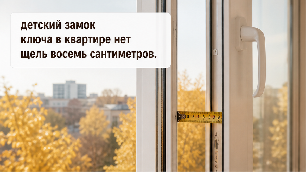 Оконная защита с ключом, которого нет у гостя: створка открывается только на узкую щель.