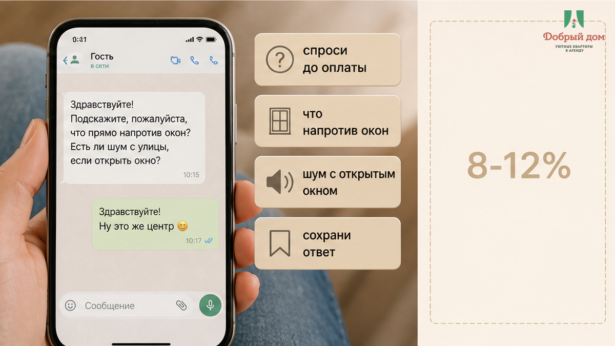 Чат до оплаты: вопрос про окна и ответ «ну это же центр».