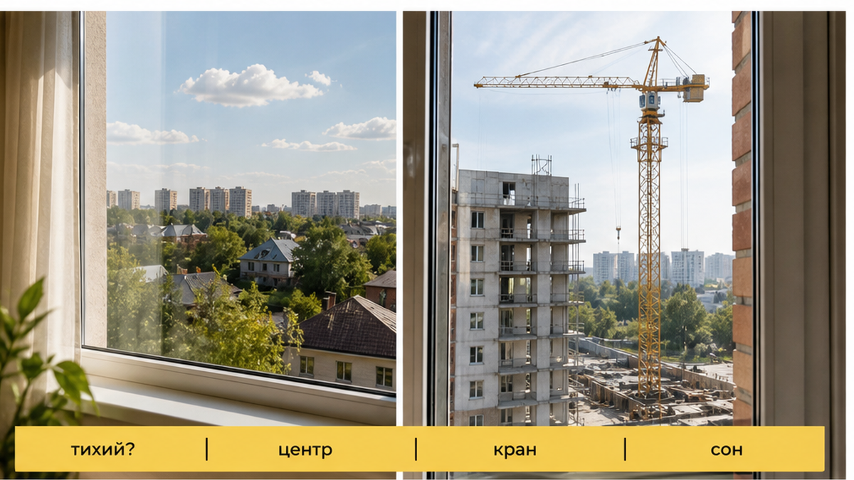 Спор: обещание «тихий центр» против реального шума крана у окна.