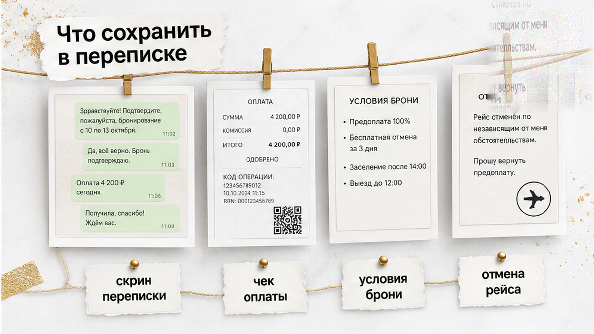 Переписка с обещанием вернуть деньги за три дня без конкретной даты отправки.