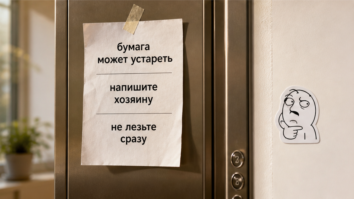 Табличка «лифт не работает» не всегда актуальна — лучше написать хозяину, чем тащить чемодан наверх.
