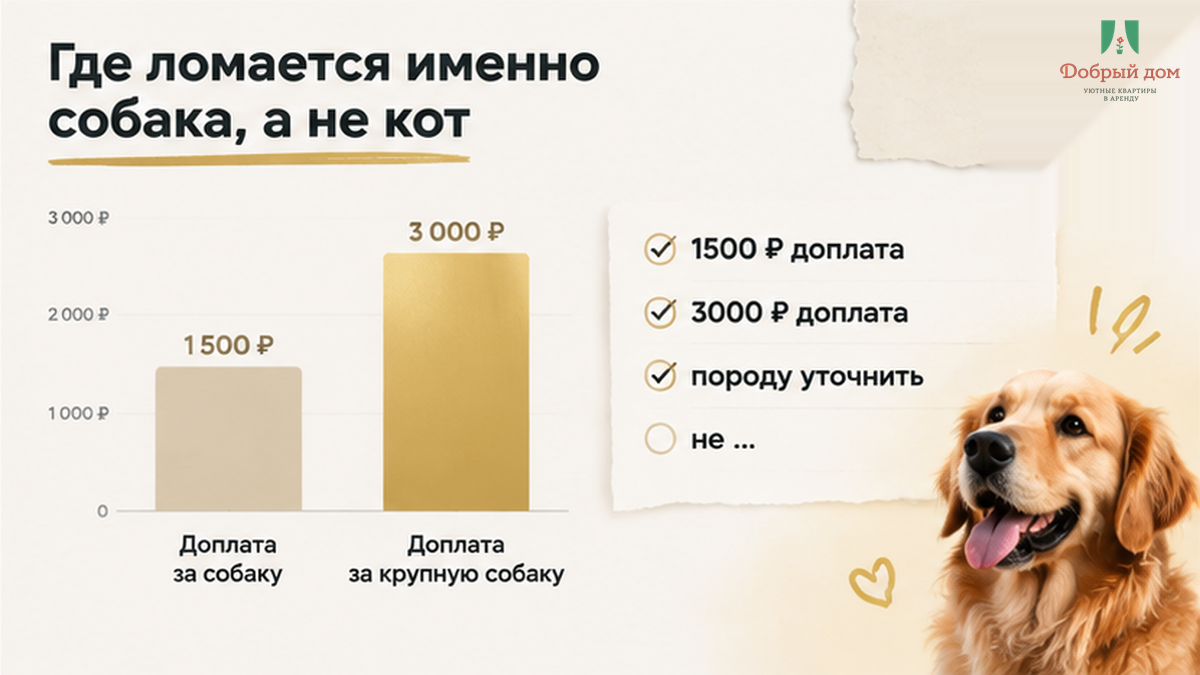 Когда проверять возможность проживания с собакой: до бронирования, до заезда и у двери
