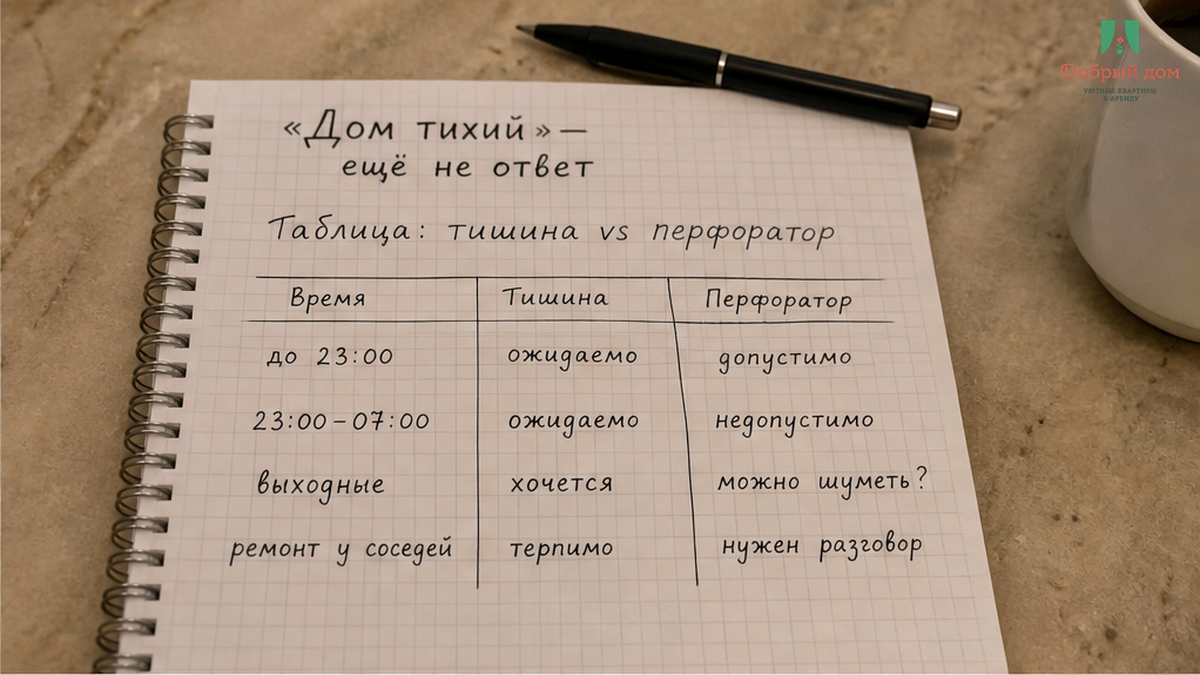 Правила тишины и ночной шум.