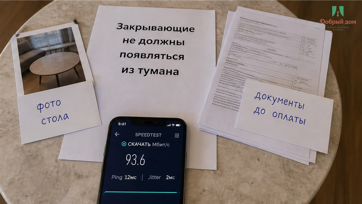 Что запросить до оплаты: фото стола, розетка, замер Wi‑Fi, список документов.
