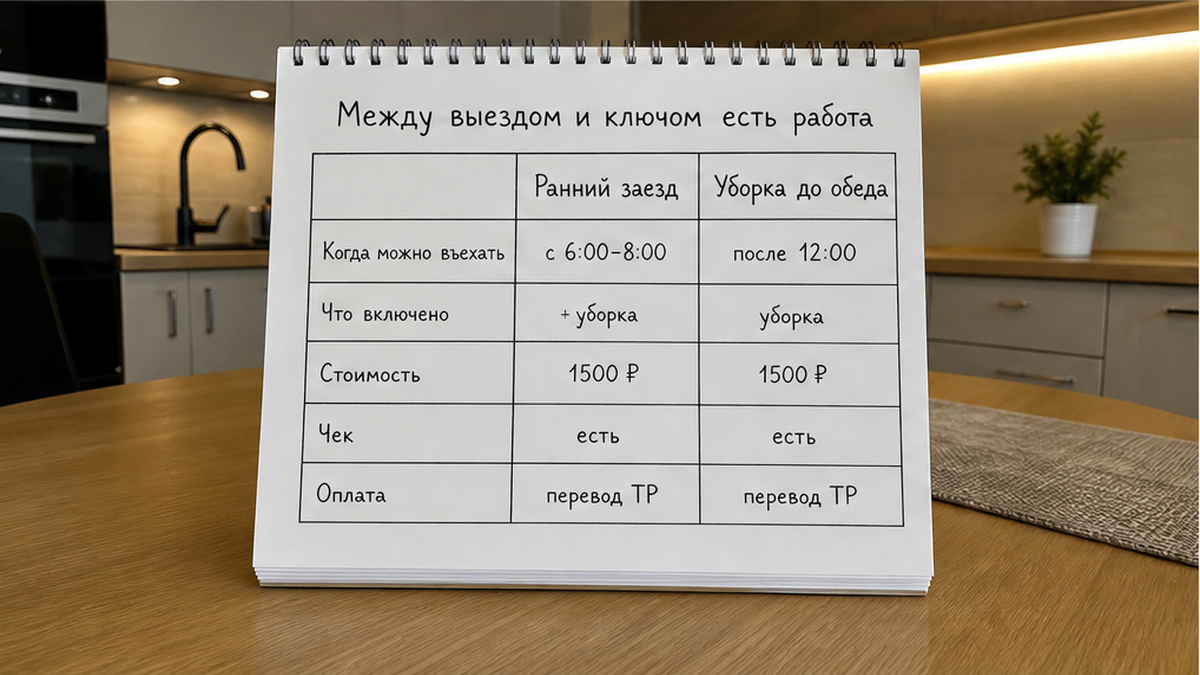 Обещание раннего заезда и реальность: квартира ещё убирается.