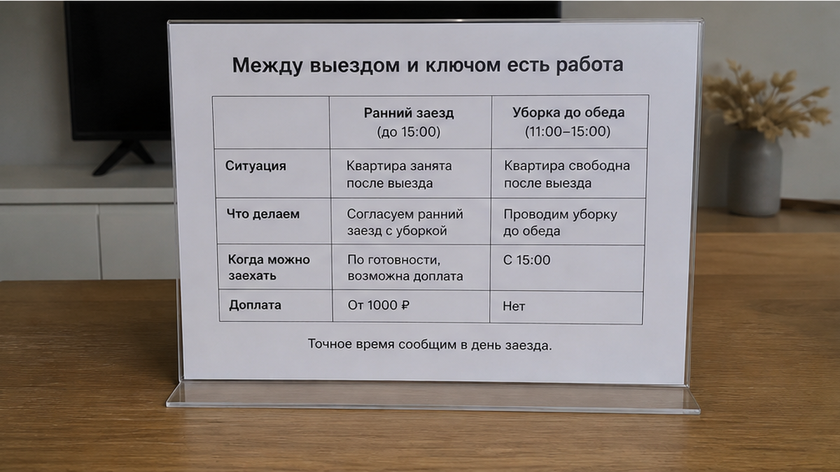 Пять вопросов до перевода доплаты за ранний заезд.