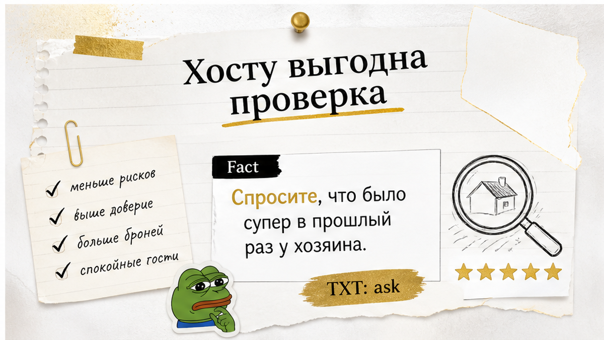 Уточняющие вопросы хозяину до оплаты.