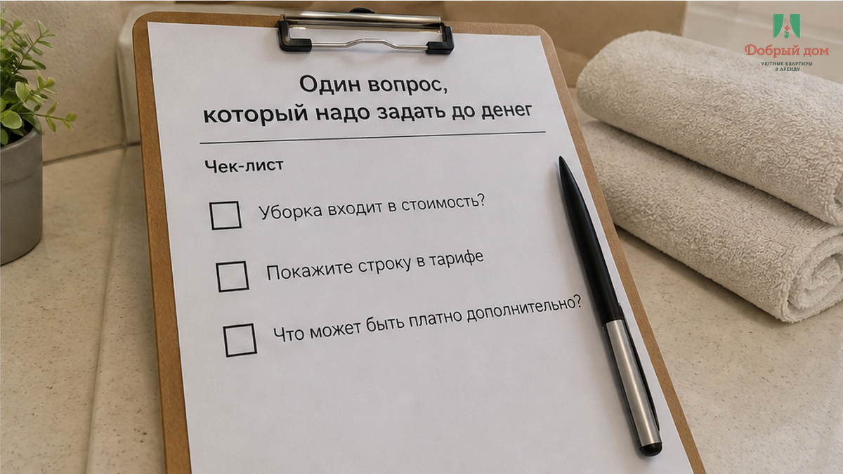 Вопрос до оплаты: входит ли уборка в цену.