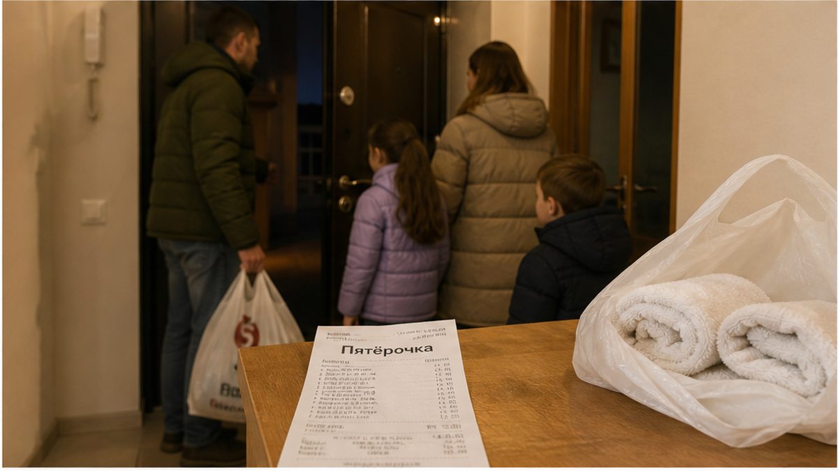 Ночной поход в магазин за полотенцами после заселения — 400–900 ₽ на четверых.