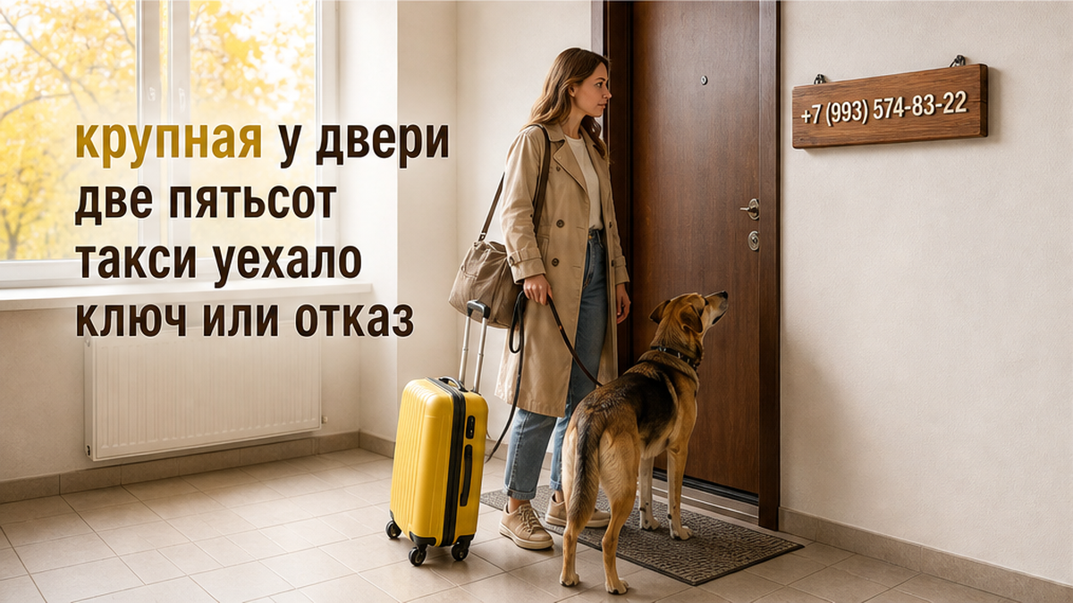 Такси уже уехало, вещи и уставшая собака у двери — спорить некогда.