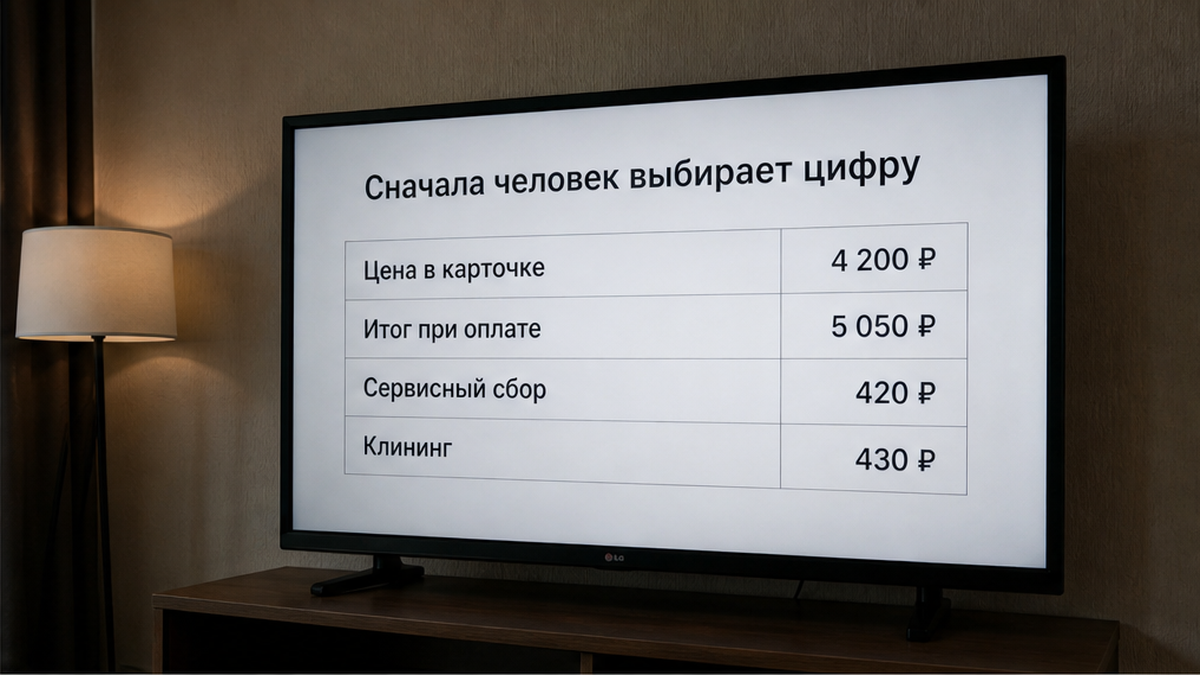 Цена в карточке и итог на оплате — разные строки расчёта.
