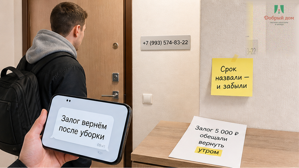 Залог 5 000 ₽ обещали вернуть утром. А потом — «после уборки»