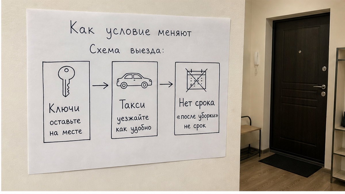 Одна строка в чат до перевода: сумма залога, срок в часах и основания удержания.