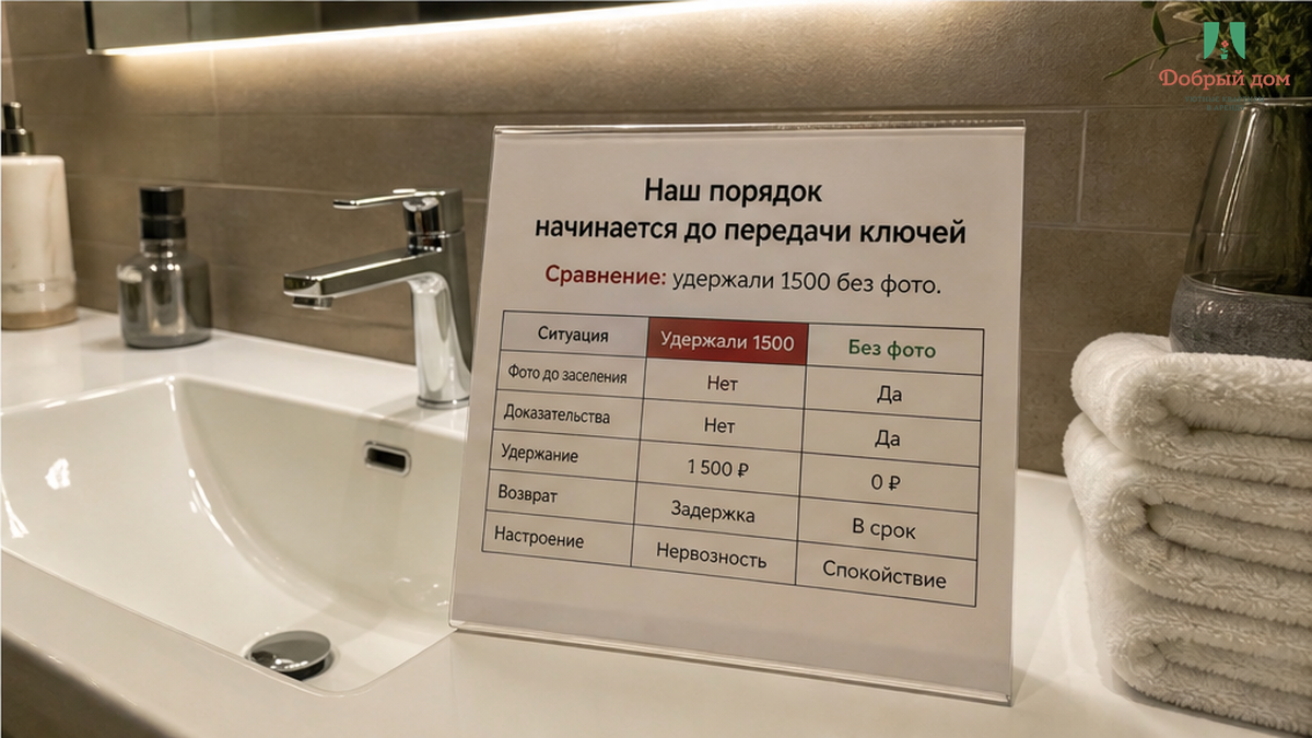 Один вопрос хозяину до брони про осмотр и возврат залога.