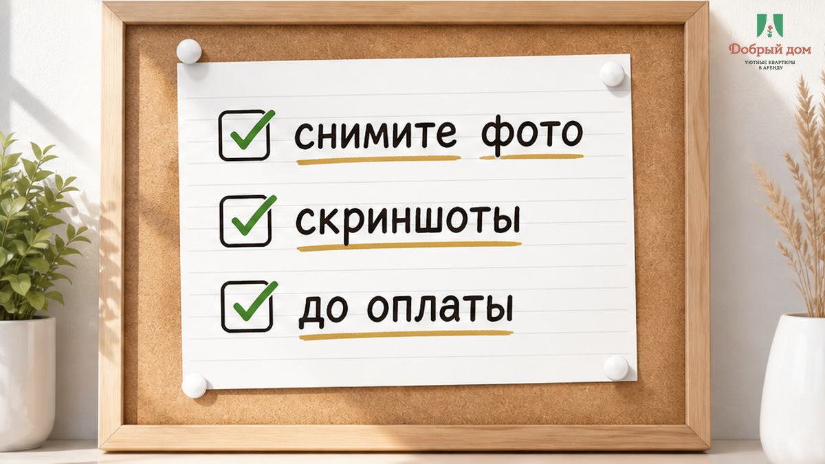 Сохранить фото кухни и скриншоты объявления до оплаты.